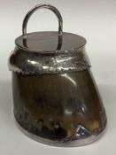 A good silver plated vesta case with hinged lid in the form of a hoof.
