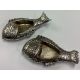 A rare fine pair of Naturalistic 19th Century silver salts in the form of fish. - Image 1 of 2
