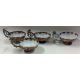 A set of four silver mounted cups with pierced handles. - Image 1 of 2