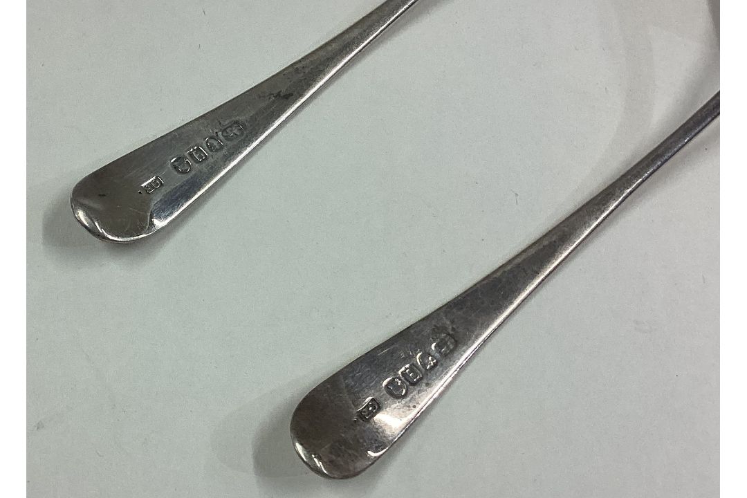 A pair of Georgian silver sauce ladles. - Image 2 of 2