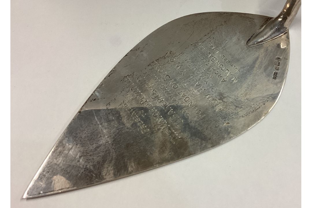 OF LOCAL PLYMOUTH INTEREST: A large silver trowel. - Image 2 of 2