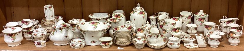 ROYAL ALBERT OLD COUNTRY ROSES: An extensive tea and coffee service.