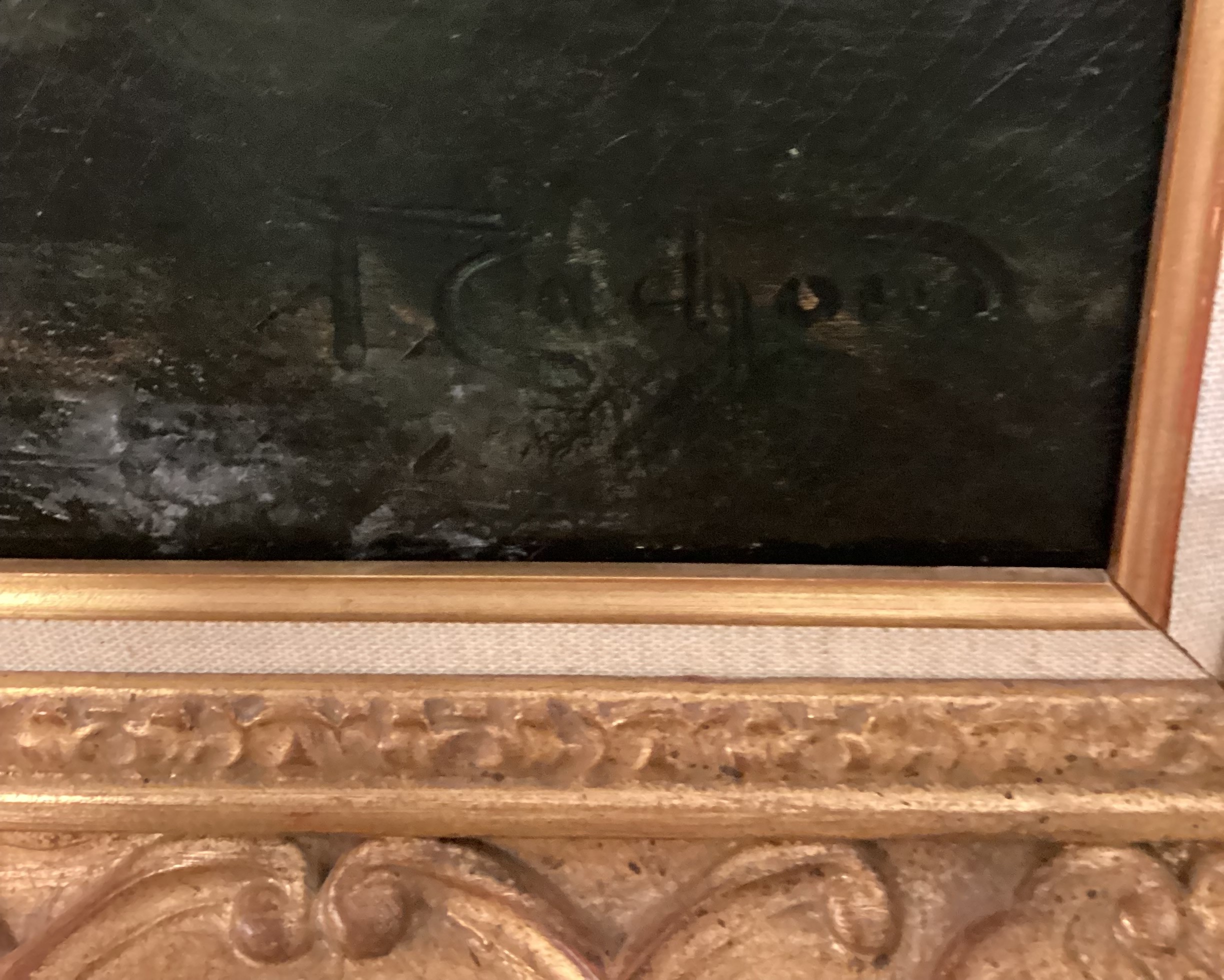 FRANÇOIS CACHOUD: (French, 1866 - 1943): A large gilt framed oil on canvas. - Image 2 of 3