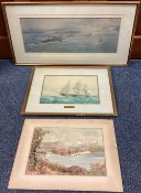 FRANK WATSON WOOD: (British, 1862 - 1953): Two framed and glazed watercolours.