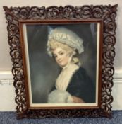 LOUIS BUSIÈRE: (French, 1880 - 1960): An ornate wooden framed and glazed mezzotint.