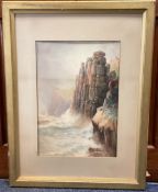 EYRES SIMMONS: (British, 1872 - 1955): A framed watercolour entitled 'Mill By The Sea'.