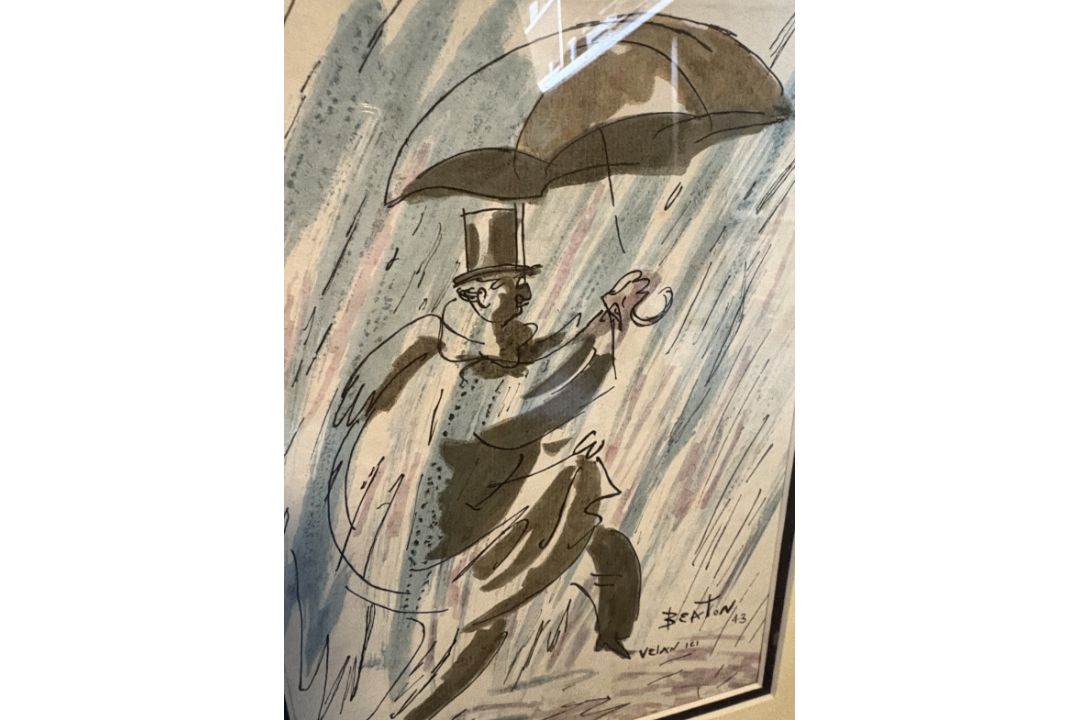 CECIL BEATON: (British, 1904 - 1980): A framed and glazed pen and watercolour. - Image 3 of 5