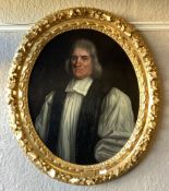 ENGLISH SCHOOL: A 17th Century oval oil on canvas depicting the portrait of Robert Frampton.