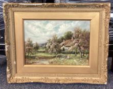 ROBERT JAMES HAMMOND: (British, 1879 - 1911): A framed and glazed oil on canvas.