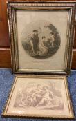 AFTER BARTOLUZZI: Two gilt framed and glazed prints depicting women and children.