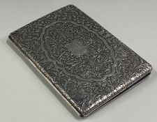 A Victorian silver card case.