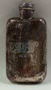 A Victorian silver flask with screw-top cover.