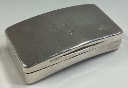 A rectangular William IV silver travelling snuff box with hinged lid bearing inscription.
