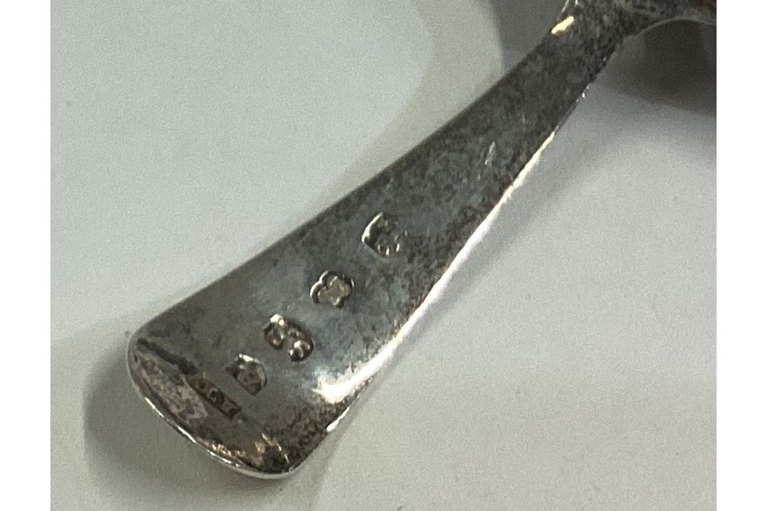 An 18th Century George III silver caddy spoon with pierced and bright-cut decoration. - Image 2 of 2