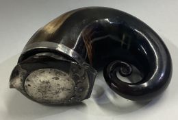 A large 19th Century Scottish silver mounted snuff mull.