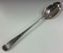 A large 18th Century silver bottom marked tablespoon.