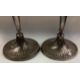 A large pair of 18th Century Georgian silver candlesticks with swirl fluting. - Image 2 of 2