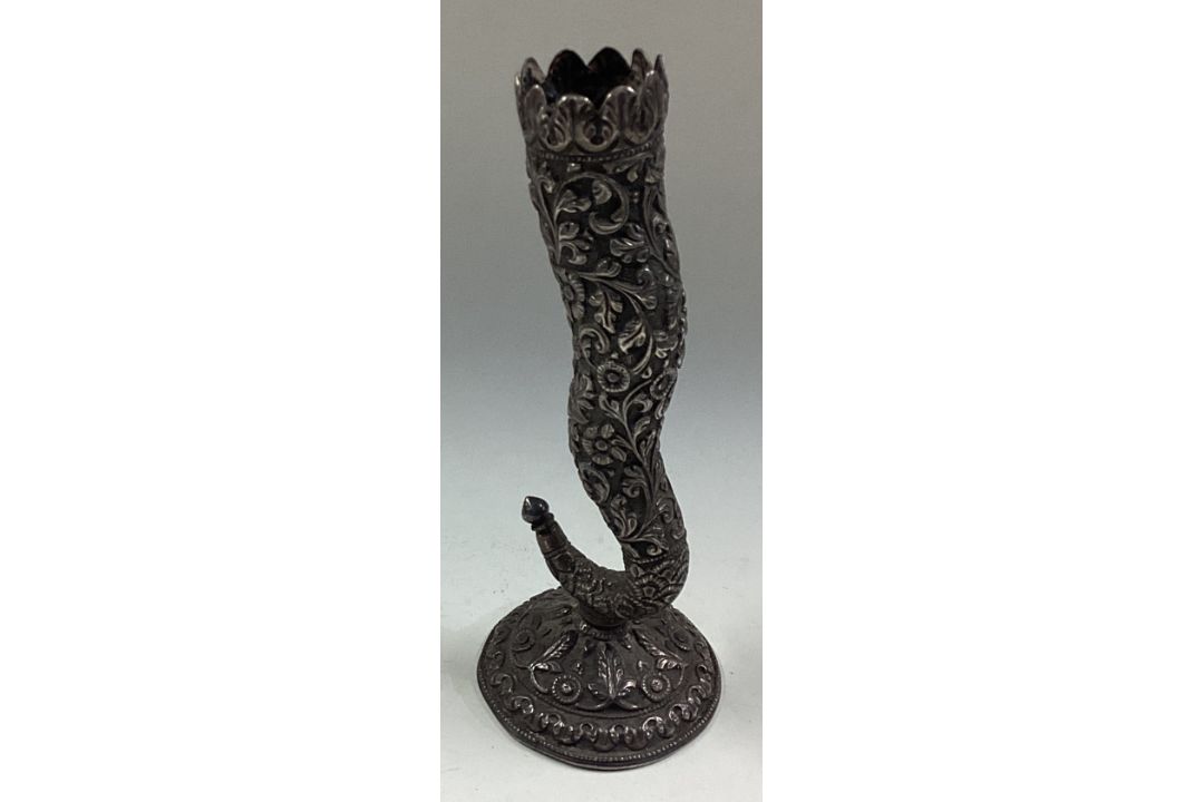 A Indian Kutch silver vase on base. - Image 2 of 2