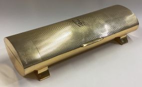 A large silver gilt casket box on feet.