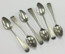 A set of six 18th Century Georgian silver spoons.