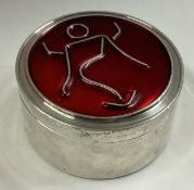 A large and heavy Sterling silver and enamelled box.