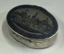 A Russian silver and Niello snuff box with hinged cover.