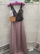Alfred Angelo Black Lace Bodice and Pink Skirt Size 16