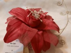 Hairpiece/Fascinator With Raspberry Flower