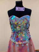 Milano Formals, Coral Dress With Sequins. Small