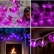 24 x Packs Assorted Halloween Lights Pumpkins, Spider, Ghosts and Bat