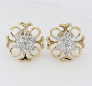 IGI Certified 18 K / 750 Yellow Gold Diamond Earrings