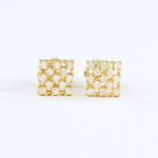 IGI Certified 14 K / 585 Yellow Gold Diamond Earring Studs