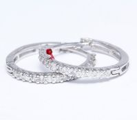 14 K / 585 White Gold Diamond Earrings