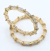 IGI Certified 14 K / 585 Yellow Gold Designer Diamond Bangle Pair