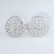 14 K / 585 Very Exclusive White Gold Solitaire Diamond Earnings