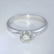 14 K/ 585 White Gold Solitaire Diamond Ring