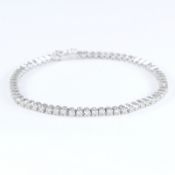 IGI Certified 14 K / 585 White Gold Tennis Bracelet with Diamonds