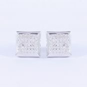 14 K / 585 White Gold Diamond Earring Studs