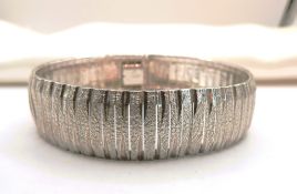 Vintage Italian Sterling Silver Omega Link Textured Bracelet/Bangle 30 grams