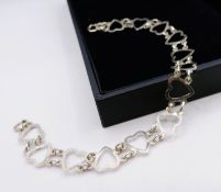 Sterling Silver Heart Link Bracelet