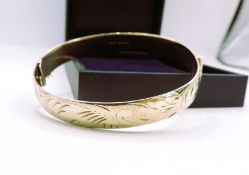 Vintage Gold on Sterling Silver Bangle Birmingham Hallmark Date 1959