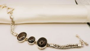 Artisan Sterling Silver Carnelian Gemstone Bracelet with Gift Box
