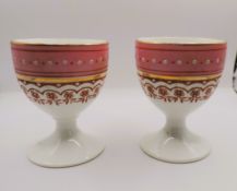 Pair Antique Hand Painted & Gilded Porcelain Egg Cups