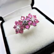 Sterling Silver Ruby Ring 2.6 cts New With Gift Pouch