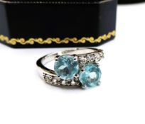 Sterling Silver Topaz Ring New with Gift Pouch