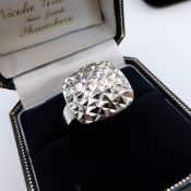 Diamond Cut Silver Ring New with Gift Pouch