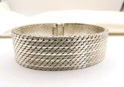 Vintage Argente Italy Chunky Sterling Silver Flat Link Bracelet 80 grams