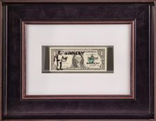 Banksy Framed Stencilled Dollar Bill (Double Sided)
