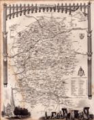 County of Wiltshire Steel Engraved Victorian Thomas Moule Map.