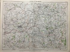 Victorian Antique 1897 Map Manchester Lancashire Yorkshire High Peak.